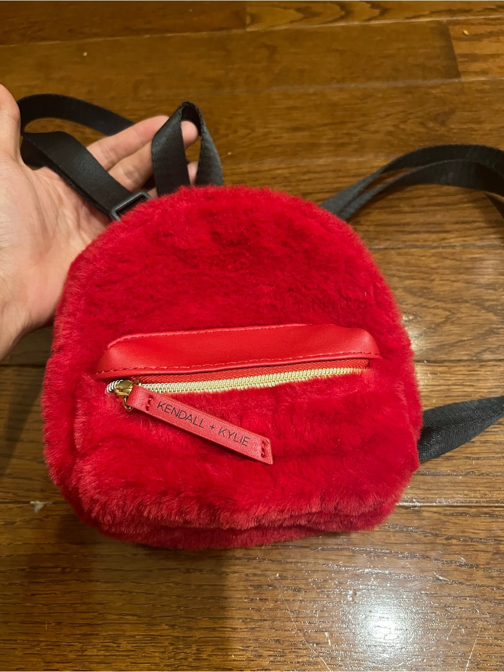 Kendall+ Kylie fluffy red mini backpack 7” x7”. New without tag.